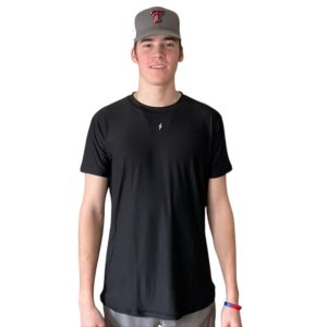 BRUCE BOLT Short Sleeve Performance T-Shirt with Reflective Bolt - BLACK